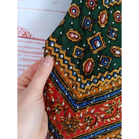 Bali Chic VTG Vest Shirt Top Blouse  Womens One Size Multicolor Beaded - Picture 6 of 6